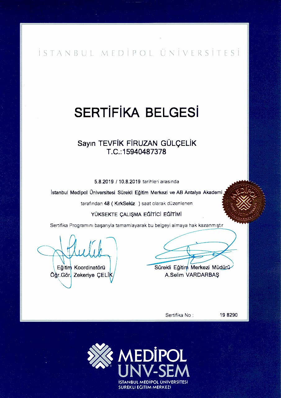 Yangin Eğitmeni Sertifikası